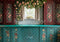 Kate Cuisine Floral Vintage Vert Marron Toile de fond conçue par Mini MakeBelieve - Kate Backdrop FR