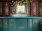 Kate Cuisine Floral Vintage Vert Marron Toile de fond conçue par Mini MakeBelieve - Kate Backdrop FR