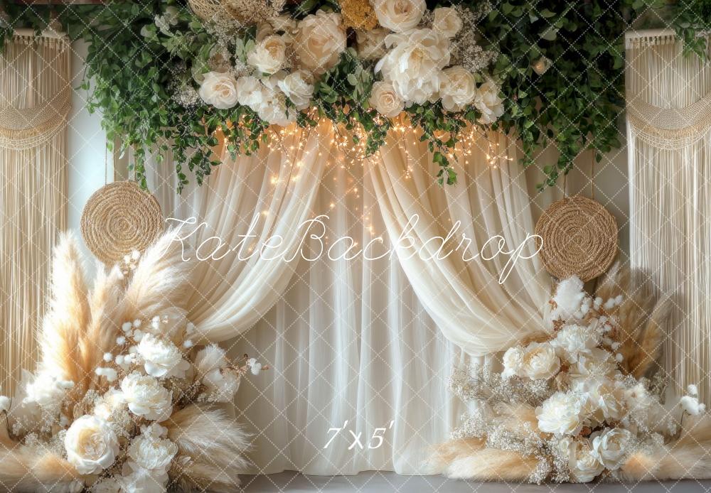 Kate Fête des mères Boho Rideaux Macramé Toile de fond conçue par Mini MakeBelieve - Kate Backdrop FR