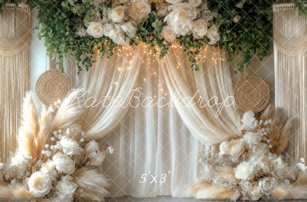 Kate Fête des mères Boho Rideaux Macramé Toile de fond conçue par Mini MakeBelieve - Kate Backdrop FR