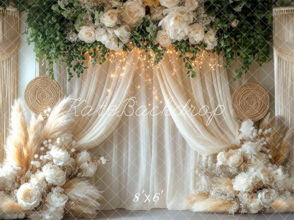 Kate Fête des mères Boho Rideaux Macramé Toile de fond conçue par Mini MakeBelieve - Kate Backdrop FR