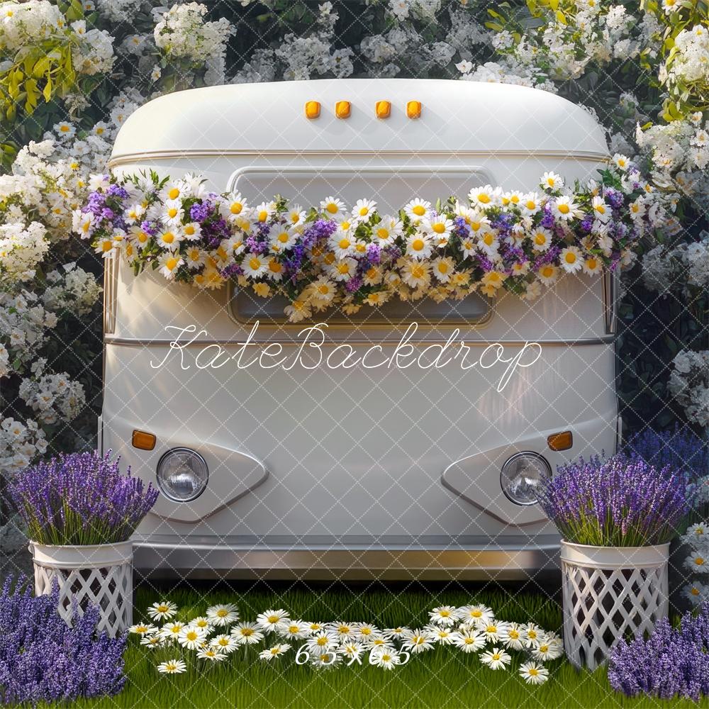 Kate Fête des mères Camping-car Fleurs Toile de fond conçue par Mini MakeBelieve - Kate Backdrop FR
