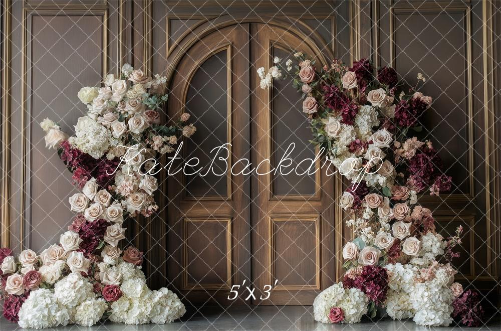 Kate Roses Porte en Bois Mur Rétro Toile de fond conçue par Mini MakeBelieve - Kate Backdrop FR