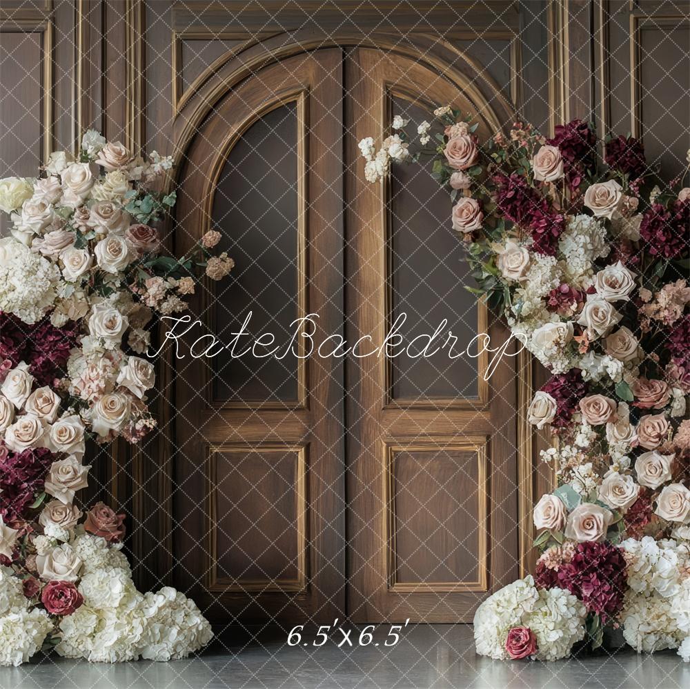 Kate Roses Porte en Bois Mur Rétro Toile de fond conçue par Mini MakeBelieve - Kate Backdrop FR