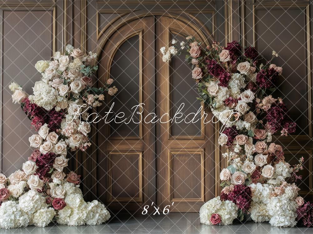 Kate Roses Porte en Bois Mur Rétro Toile de fond conçue par Mini MakeBelieve - Kate Backdrop FR
