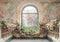 Kate Terrasse Fenêtre Fleurs Intérieur Toile de fond conçue par Mini MakeBelieve - Kate Backdrop FR