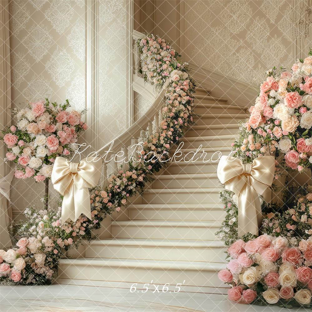 Kate Printemps Domaine Escalier Floral Toile de fond conçue par Mini MakeBelieve - Kate Backdrop FR