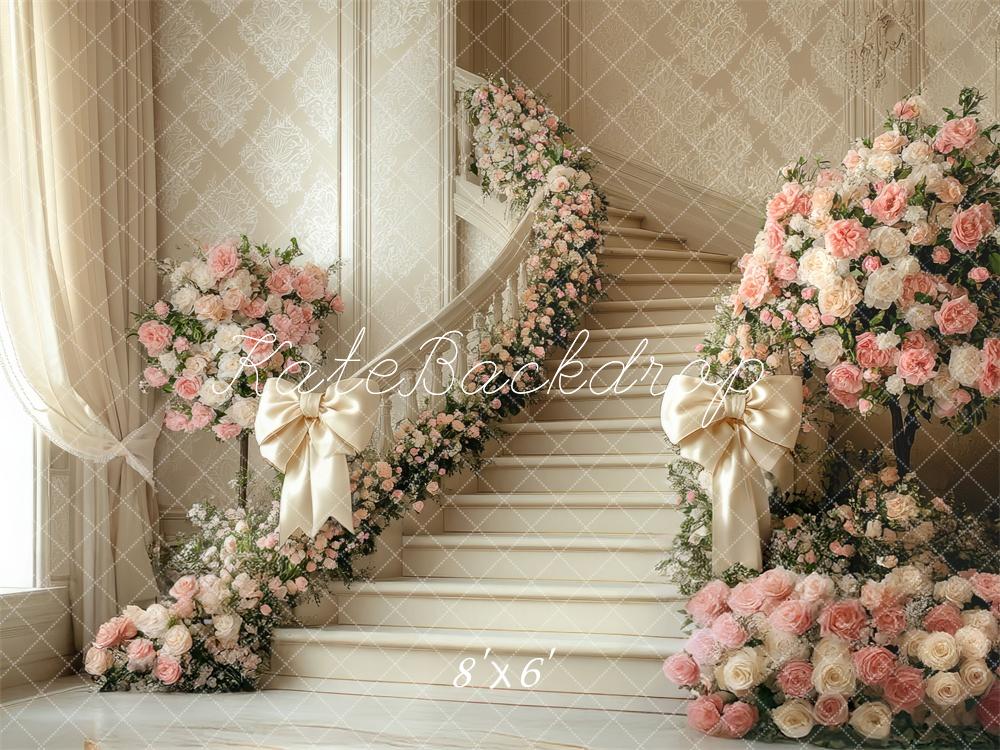 Kate Printemps Domaine Escalier Floral Toile de fond conçue par Mini MakeBelieve - Kate Backdrop FR