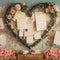Kate Saint Valentin Lettres Vintage Roses Toile de fond conçue par Mini MakeBelieve - Kate Backdrop FR