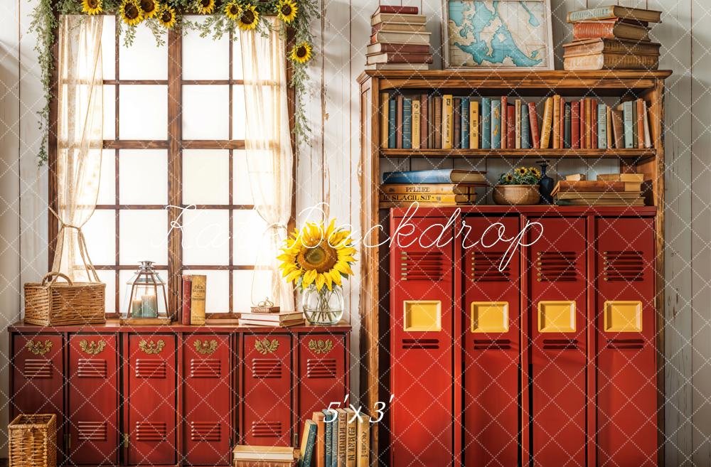 Kate Scolaire Bibliothèque Fenêtre Tournesol Toile de fond conçue par Emetselch - Kate Backdrop FR