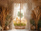 PROMO Kate Bohème Fenêtre Herbe des pampa Toile de fond conçue par Emetselch - Kate Backdrop FR