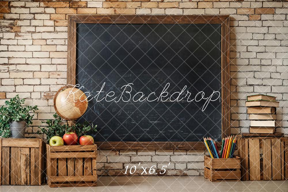 Kate Retour à l'école Tableau noir Globe Toile de fond conçue par Emetselch - Kate Backdrop FR