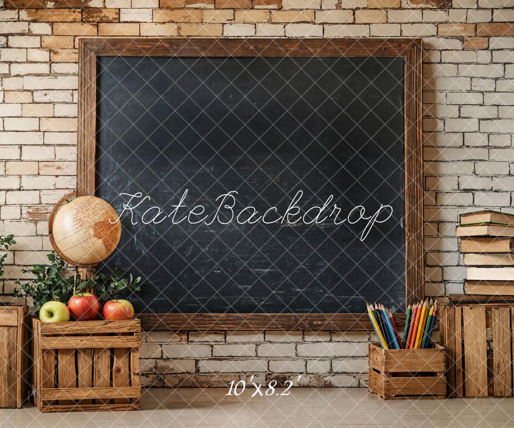 Kate Retour à l'école Tableau noir Globe Toile de fond conçue par Emetselch - Kate Backdrop FR