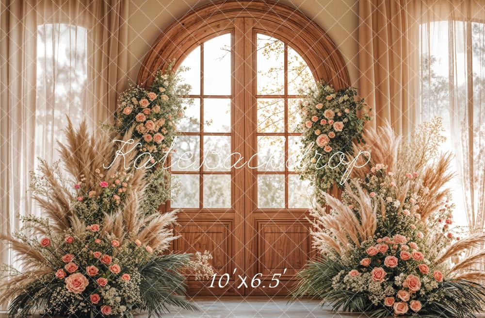Kate Bohème Floral Mariage Fenêtre Porte Toile de fond conçue par Emetselch - Kate Backdrop FR