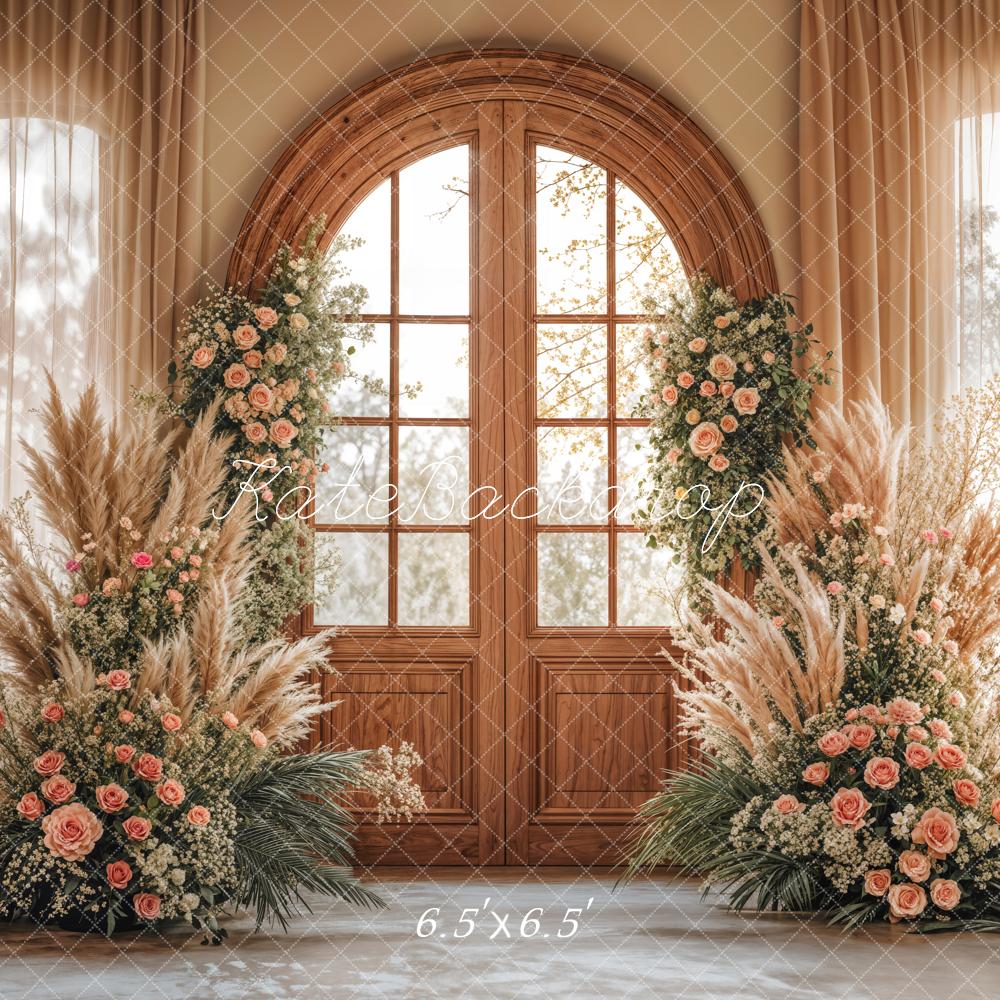 Kate Bohème Floral Mariage Fenêtre Porte Toile de fond conçue par Emetselch - Kate Backdrop FR
