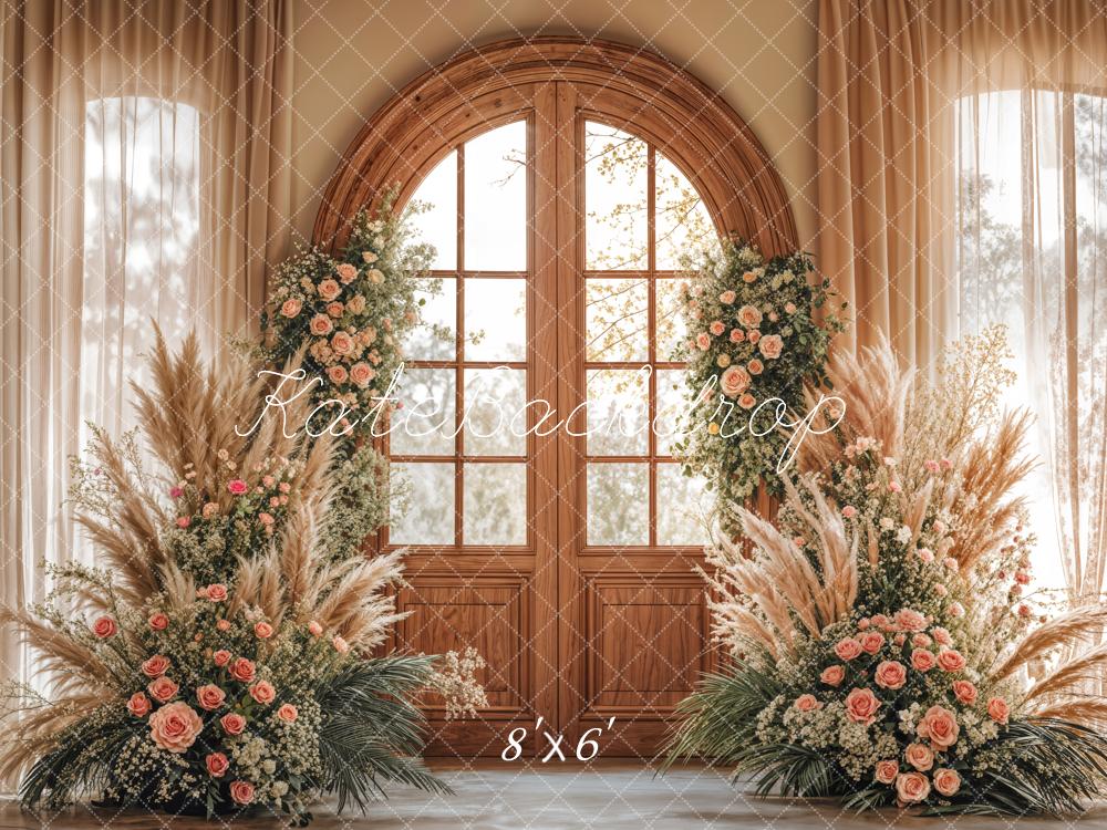 Kate Bohème Floral Mariage Fenêtre Porte Toile de fond conçue par Emetselch - Kate Backdrop FR