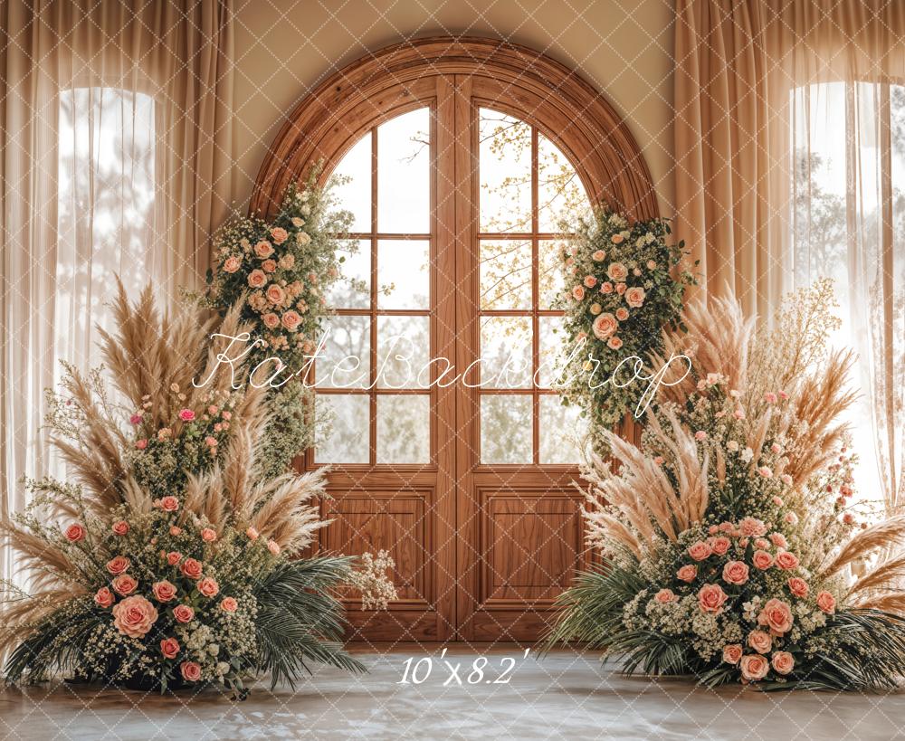 Kate Bohème Floral Mariage Fenêtre Porte Toile de fond conçue par Emetselch - Kate Backdrop FR