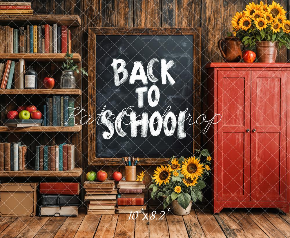 Kate Retour à l'école Tableau noir Livres Toile de fond conçue par Emetselch - Kate Backdrop FR