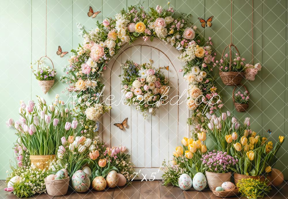PROMO Kate Printemps Pâques Fleur Arche Papillon Toile de fond conçue par Emetselch - Kate Backdrop FR