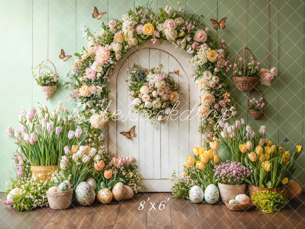 PROMO Kate Printemps Pâques Fleur Arche Papillon Toile de fond conçue par Emetselch - Kate Backdrop FR