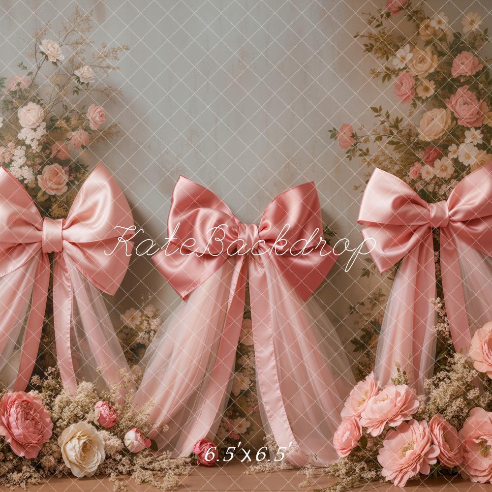 Kate Printemps Rose Nœuds Fleurs Toile de fond conçue par Emetselch - Kate Backdrop FR