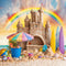 Kate Plage Été Arc-en-ciel Château de sable Toile de fond conçue par Emetselch - Kate Backdrop FR