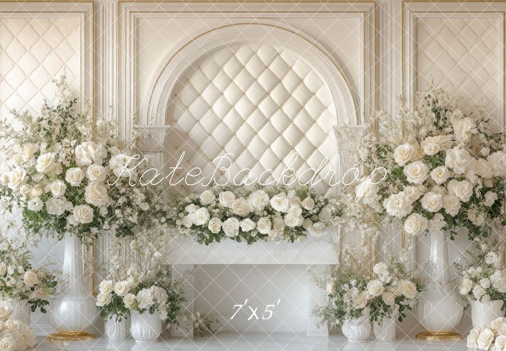 Kate Printemps Fleurs Arche Mur Blanc Toile de fond conçue par Mini MakeBelieve - Kate Backdrop FR