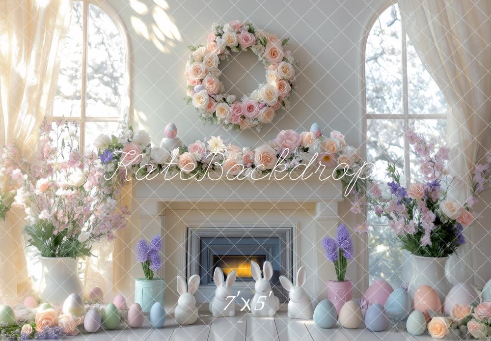 Kate Pâques Lumière du soleil Cheminée Œufs Toile de fond conçue par Mini MakeBelieve - Kate Backdrop FR