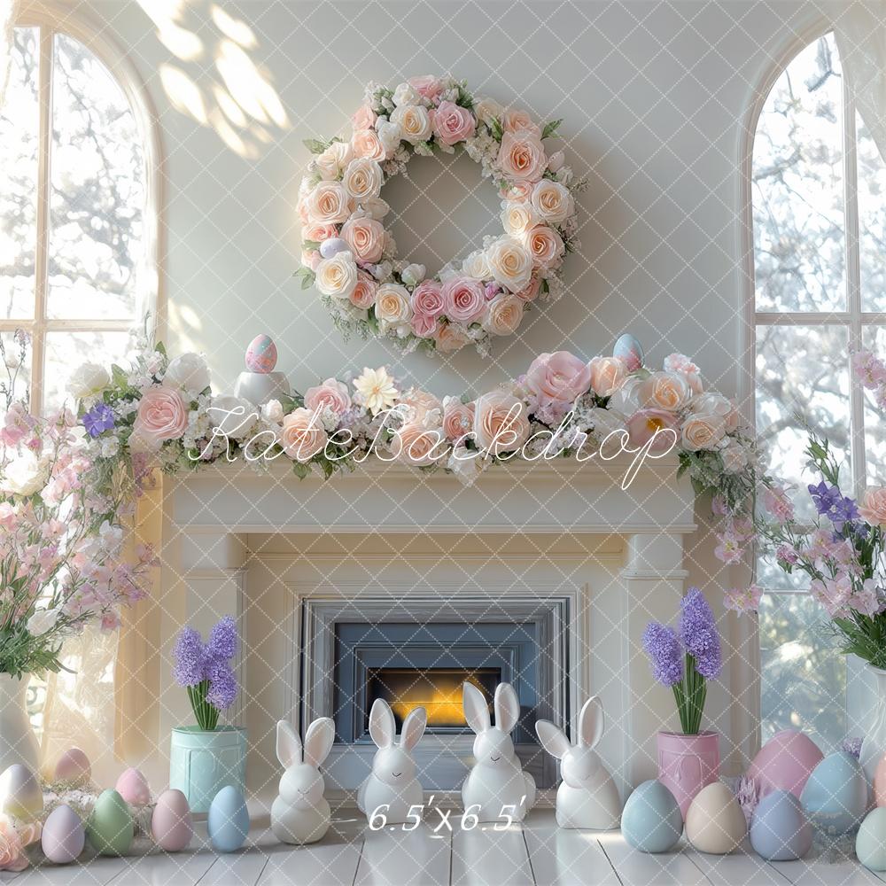 Kate Pâques Lumière du soleil Cheminée Œufs Toile de fond conçue par Mini MakeBelieve - Kate Backdrop FR