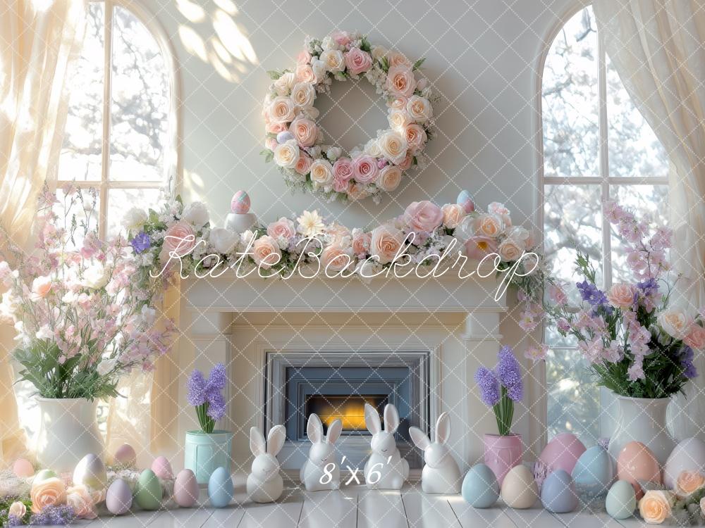 Kate Pâques Lumière du soleil Cheminée Œufs Toile de fond conçue par Mini MakeBelieve - Kate Backdrop FR