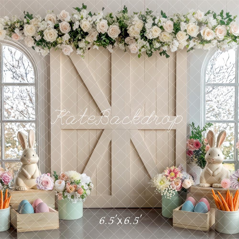 Kate Pâques Intérieur Crème Porte Floral Toile de fond conçue par Mini MakeBelieve - Kate Backdrop FR