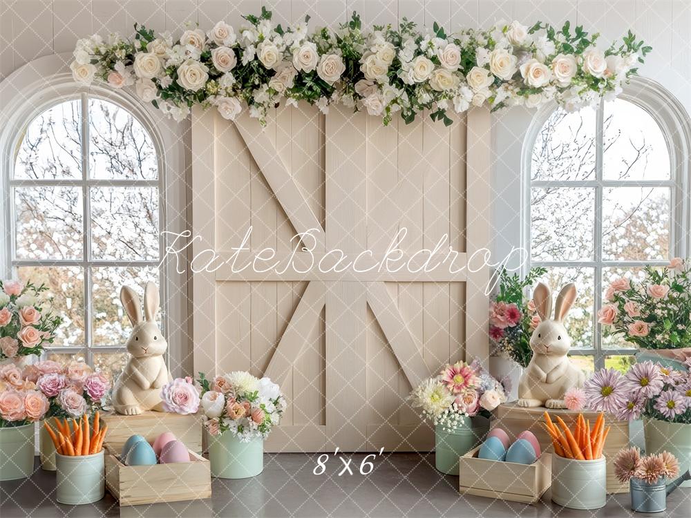Kate Pâques Intérieur Crème Porte Floral Toile de fond conçue par Mini MakeBelieve - Kate Backdrop FR