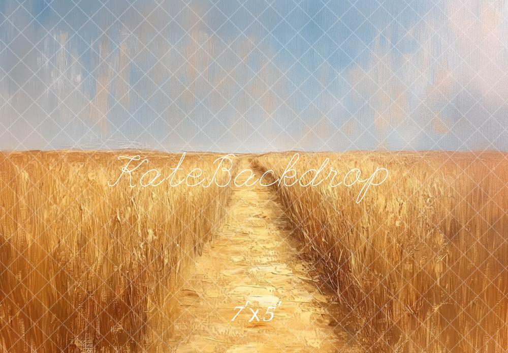 Kate Beaux-arts Champs de blé Jaune Toile de fond conçue par Mini MakeBelieve - Kate Backdrop FR