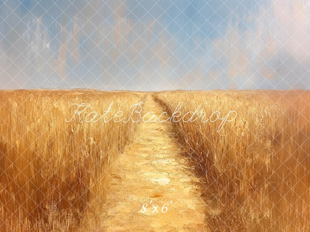 Kate Beaux-arts Champs de blé Jaune Toile de fond conçue par Mini MakeBelieve - Kate Backdrop FR