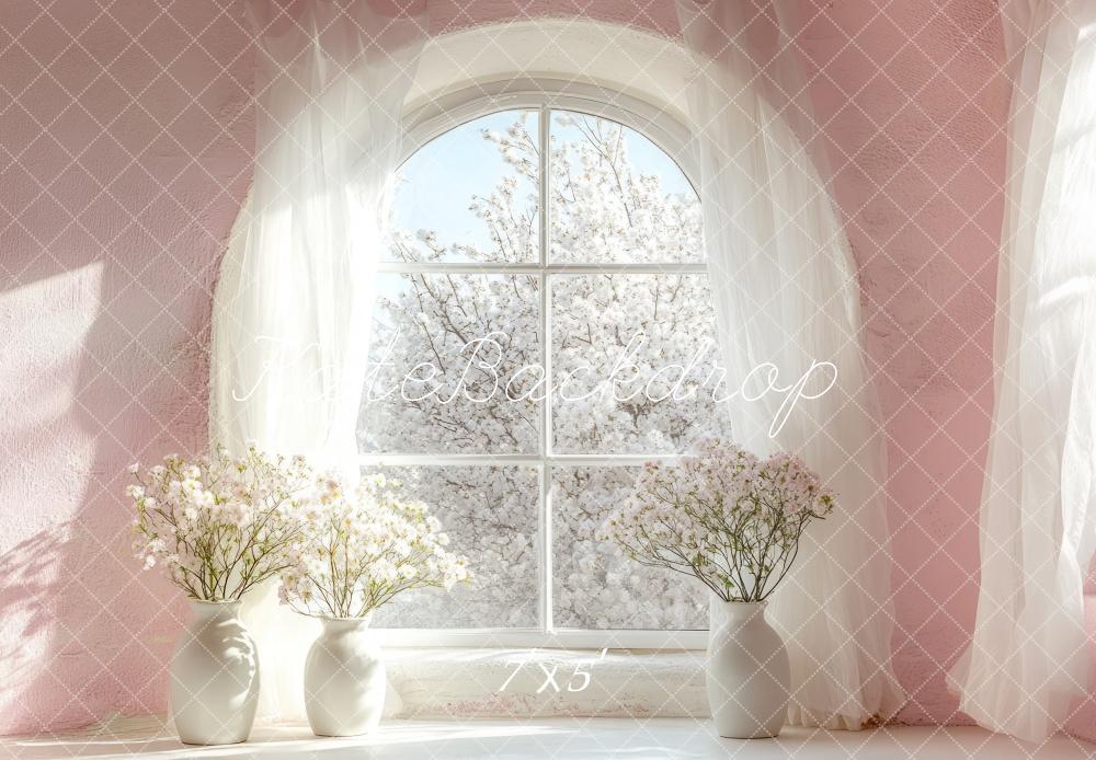 Kate Printemps Fenêtre Fleur Lumière du Soleil Toile de fond conçue par Mini MakeBelieve - Kate Backdrop FR