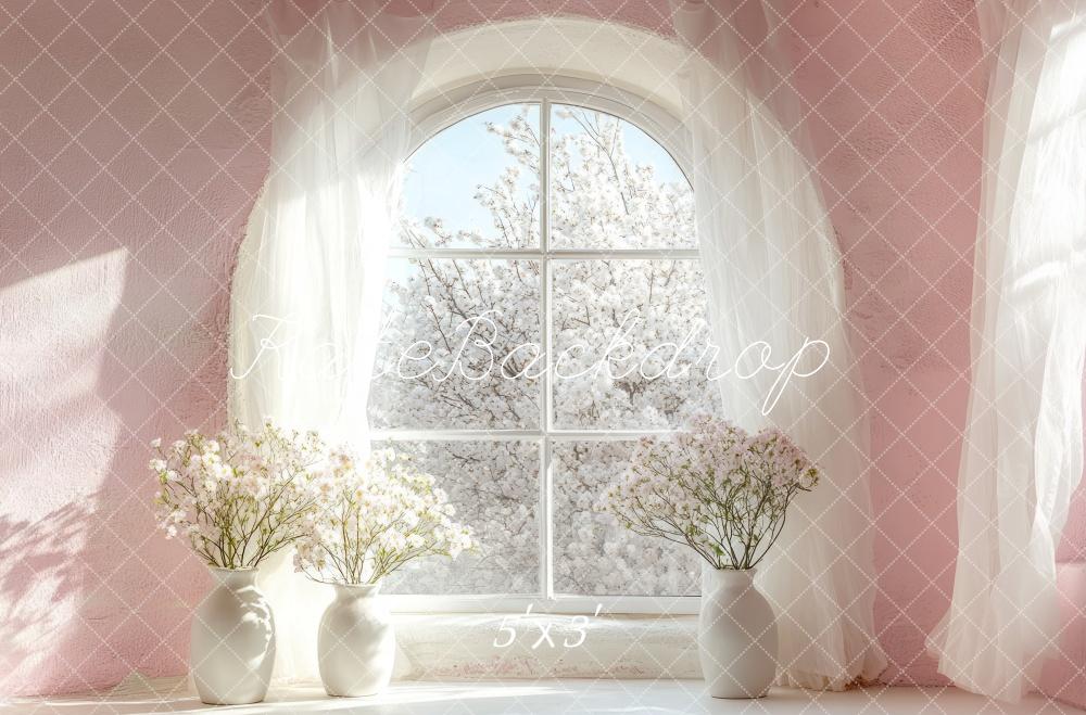 Kate Printemps Fenêtre Fleur Lumière du Soleil Toile de fond conçue par Mini MakeBelieve - Kate Backdrop FR