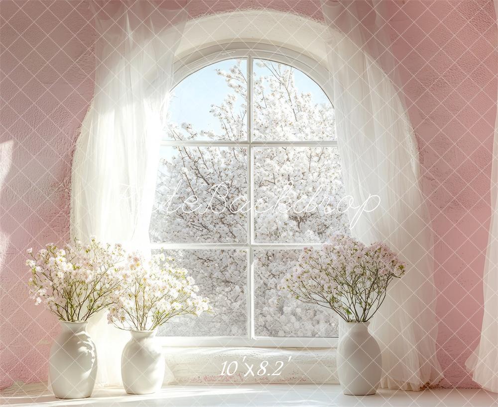 Kate Printemps Fenêtre Fleur Lumière du Soleil Toile de fond conçue par Mini MakeBelieve - Kate Backdrop FR