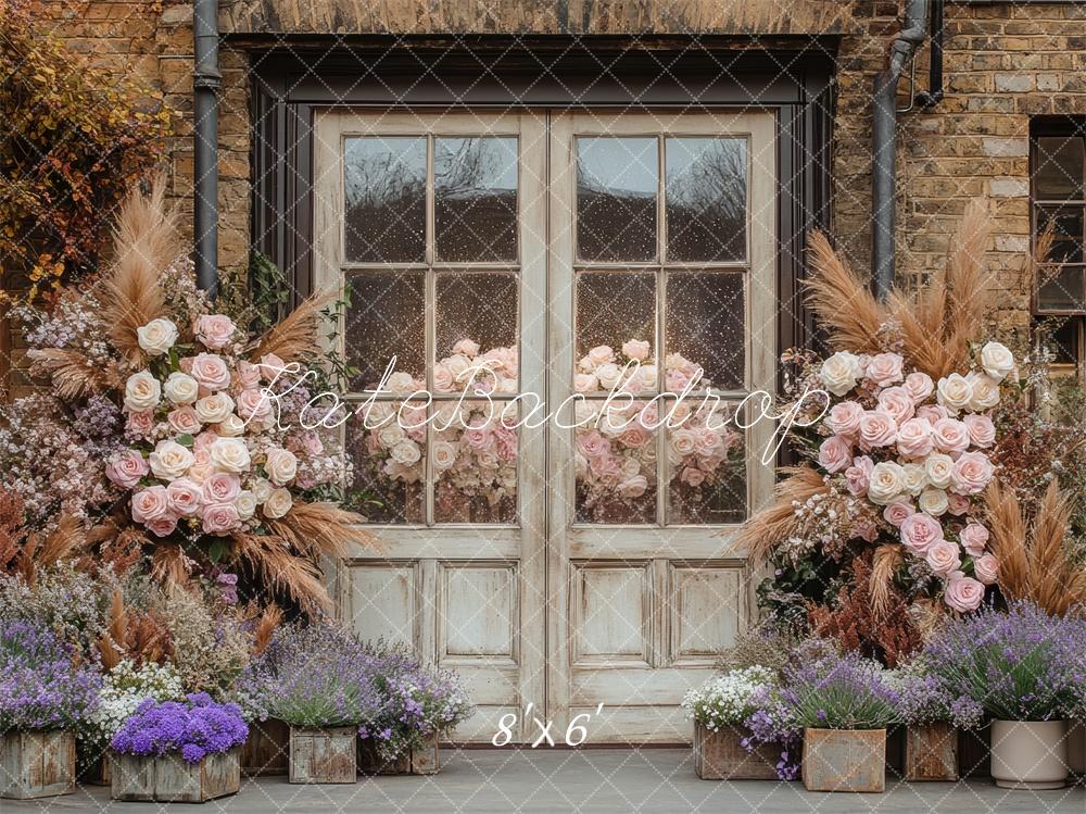 Kate Bohème Rustique Fleur Vintage Porte Toile de fond conçue par Mini MakeBelieve - Kate Backdrop FR