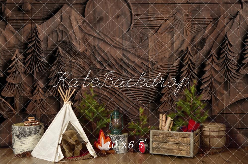 Kate Camping Forêt Tipi Mur sculpté Toile de fond conçue par Mandy Ringe - Kate Backdrop FR