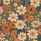 Kate Fleurs Rétro Bleu sarcelle Orange Ivoire Toile de fond conçue par Mandy Ringe - Kate Backdrop FR