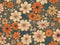 Kate Fleurs Rétro Bleu sarcelle Orange Ivoire Toile de fond conçue par Mandy Ringe - Kate Backdrop FR