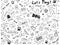 Kate Chien Griffonnages Noir & Blanc Enfant Toile de fond conçue par Mandy Ringe - Kate Backdrop FR