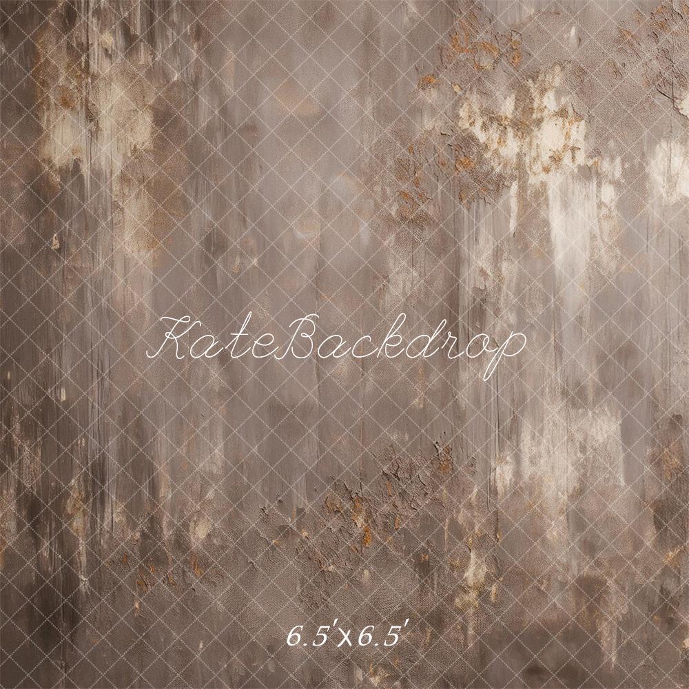 Kate Gris Marron Abstrait Mur Portrait Toile de fond conçue par Mandy Ringe - Kate Backdrop FR