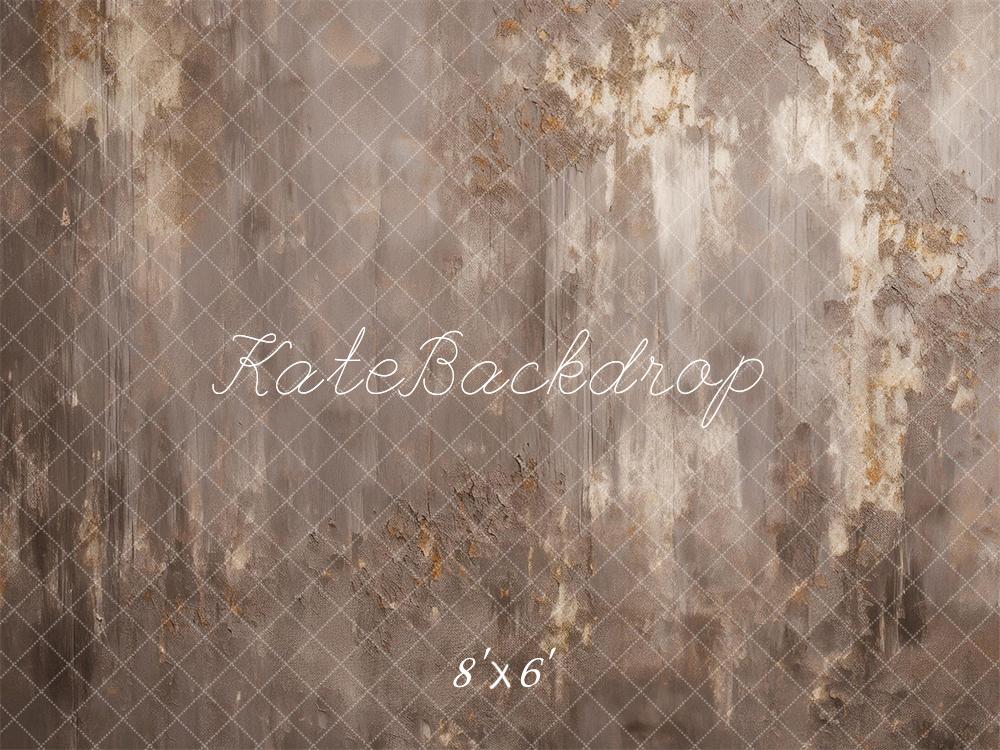 Kate Gris Marron Abstrait Mur Portrait Toile de fond conçue par Mandy Ringe - Kate Backdrop FR