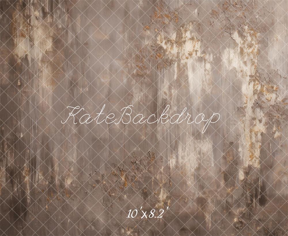 Kate Gris Marron Abstrait Mur Portrait Toile de fond conçue par Mandy Ringe - Kate Backdrop FR