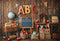 Kate Retour à l'école Globe Vintage Mur en bois Toile de fond conçue par Emetselch - Kate Backdrop FR