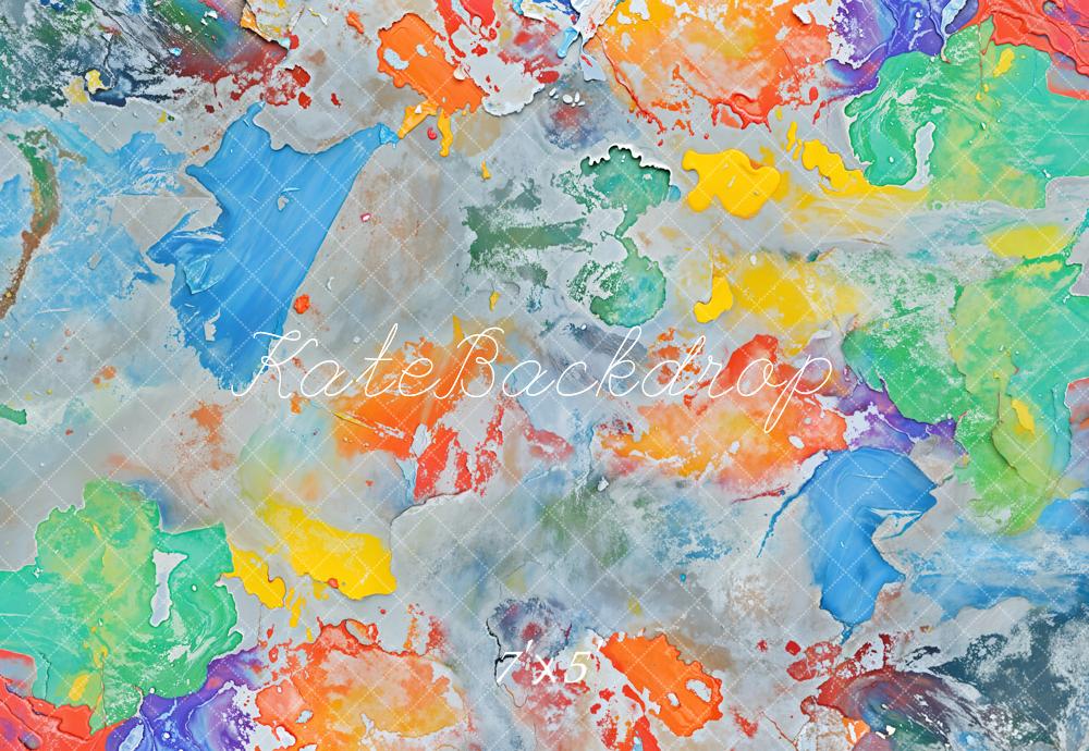 Kate Abstrait Peinture Coloré Sol Toile de fond conçue par Emetselch - Kate Backdrop FR