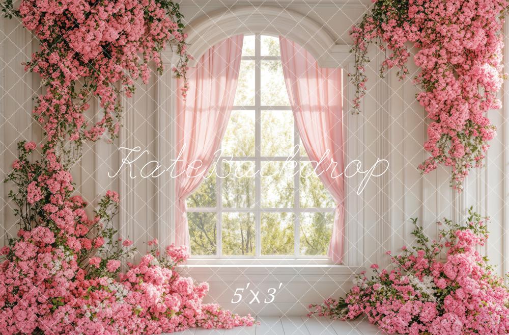 Kate Printemps Fleurs Fenêtre Rose Toile de fond conçue par Emetselch - Kate Backdrop FR