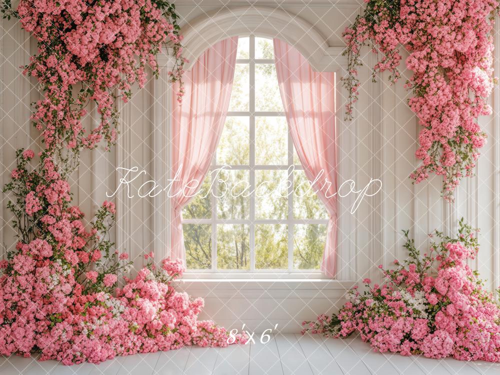 Kate Printemps Fleurs Fenêtre Rose Toile de fond conçue par Emetselch - Kate Backdrop FR