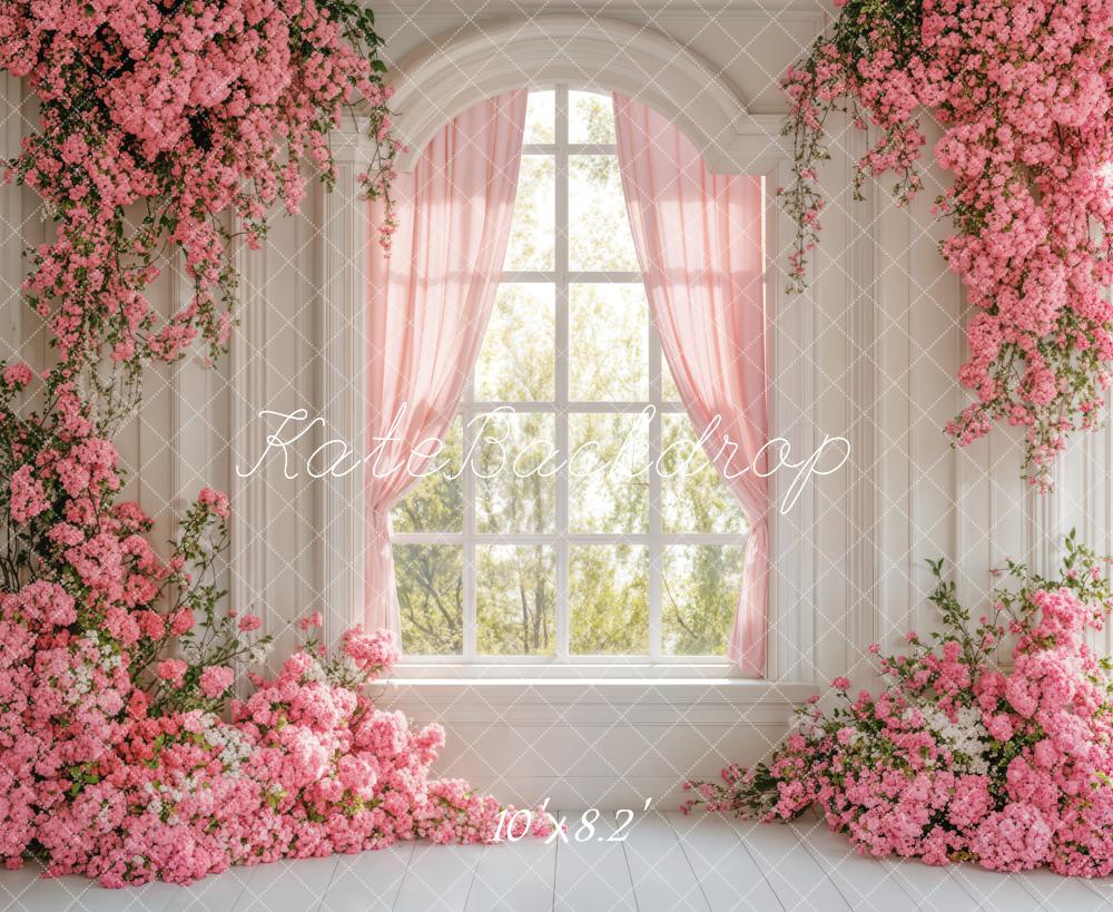 Kate Printemps Fleurs Fenêtre Rose Toile de fond conçue par Emetselch - Kate Backdrop FR